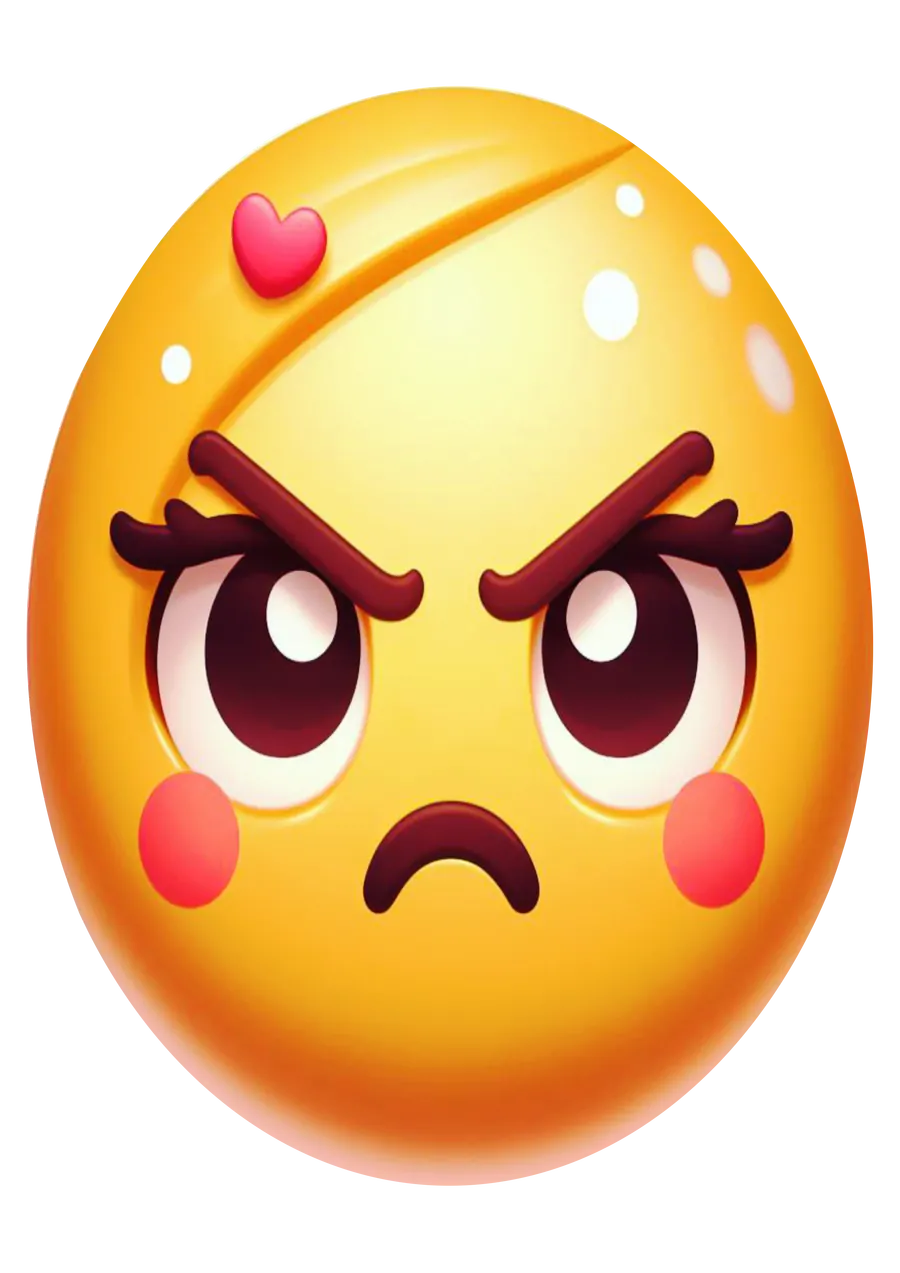 Emoji Mulher Brava com Coração PNG transparente