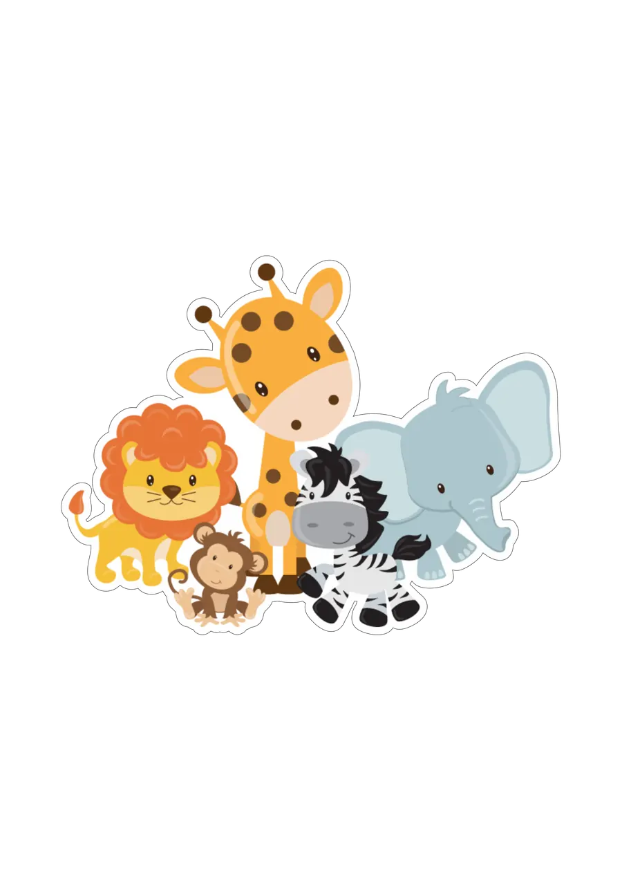Turma de Animais do Safari Baby PNG transparente