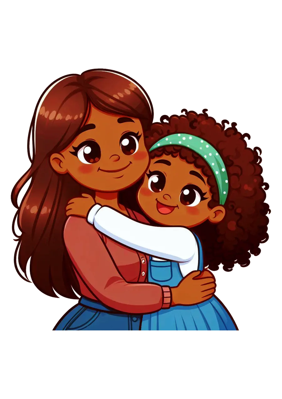 Mãe e Filha Sorrindo Juntas PNG transparente