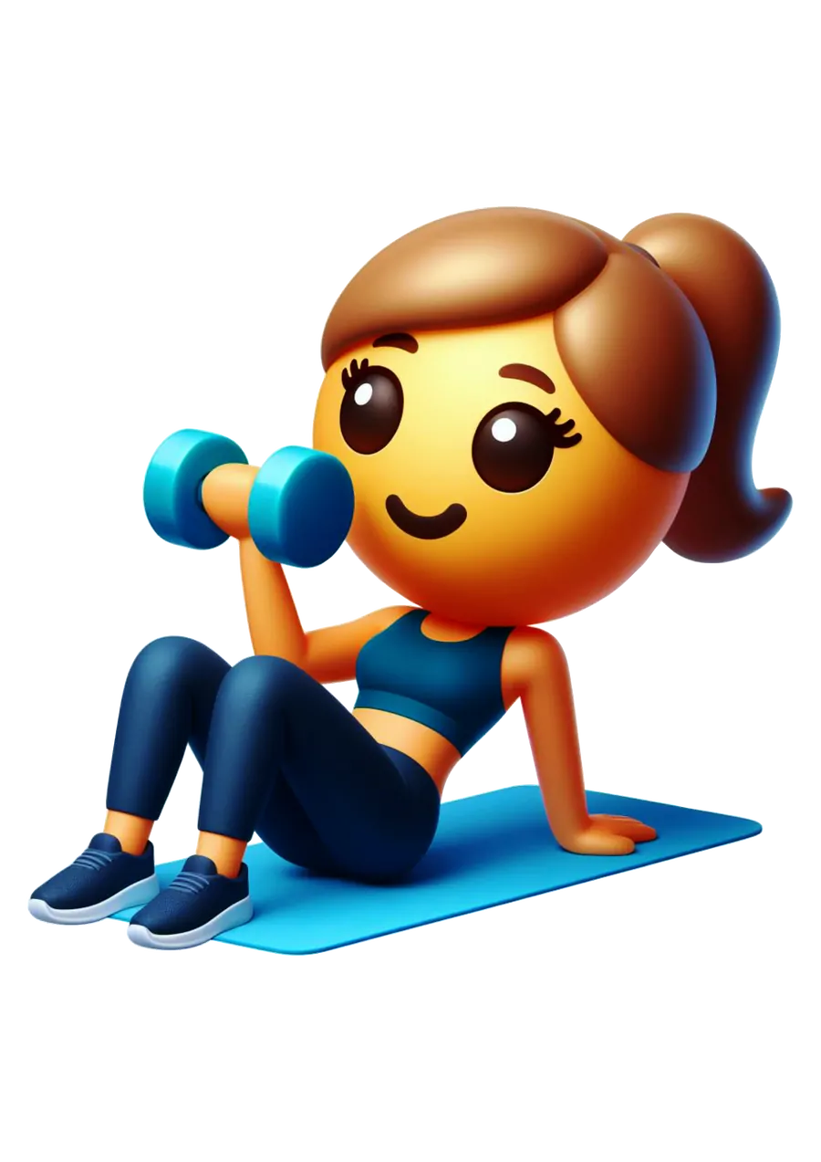 Mulher Emoji Treinando Musculação PNG transparente