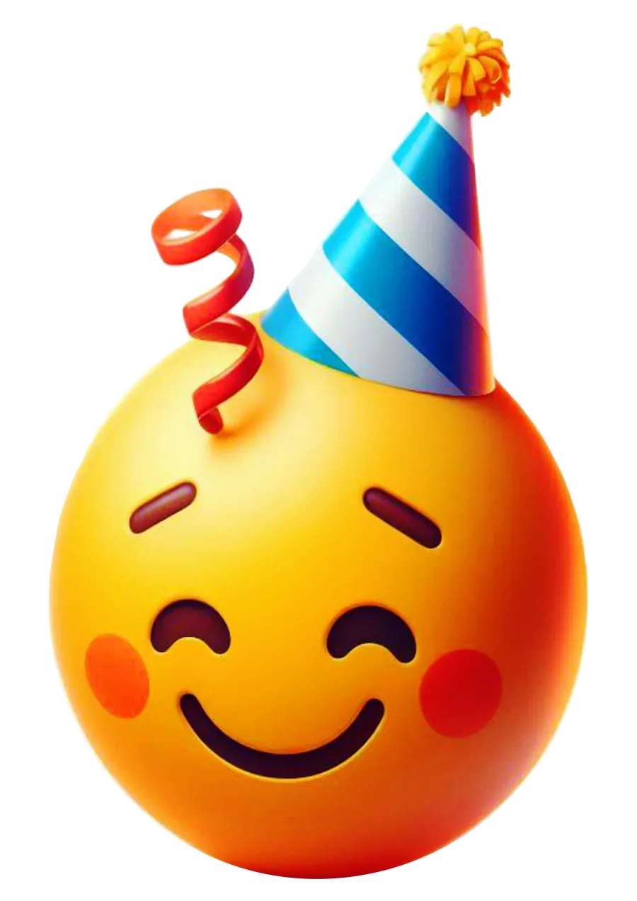 Emoji Feliz com Chapéu PNG transparente