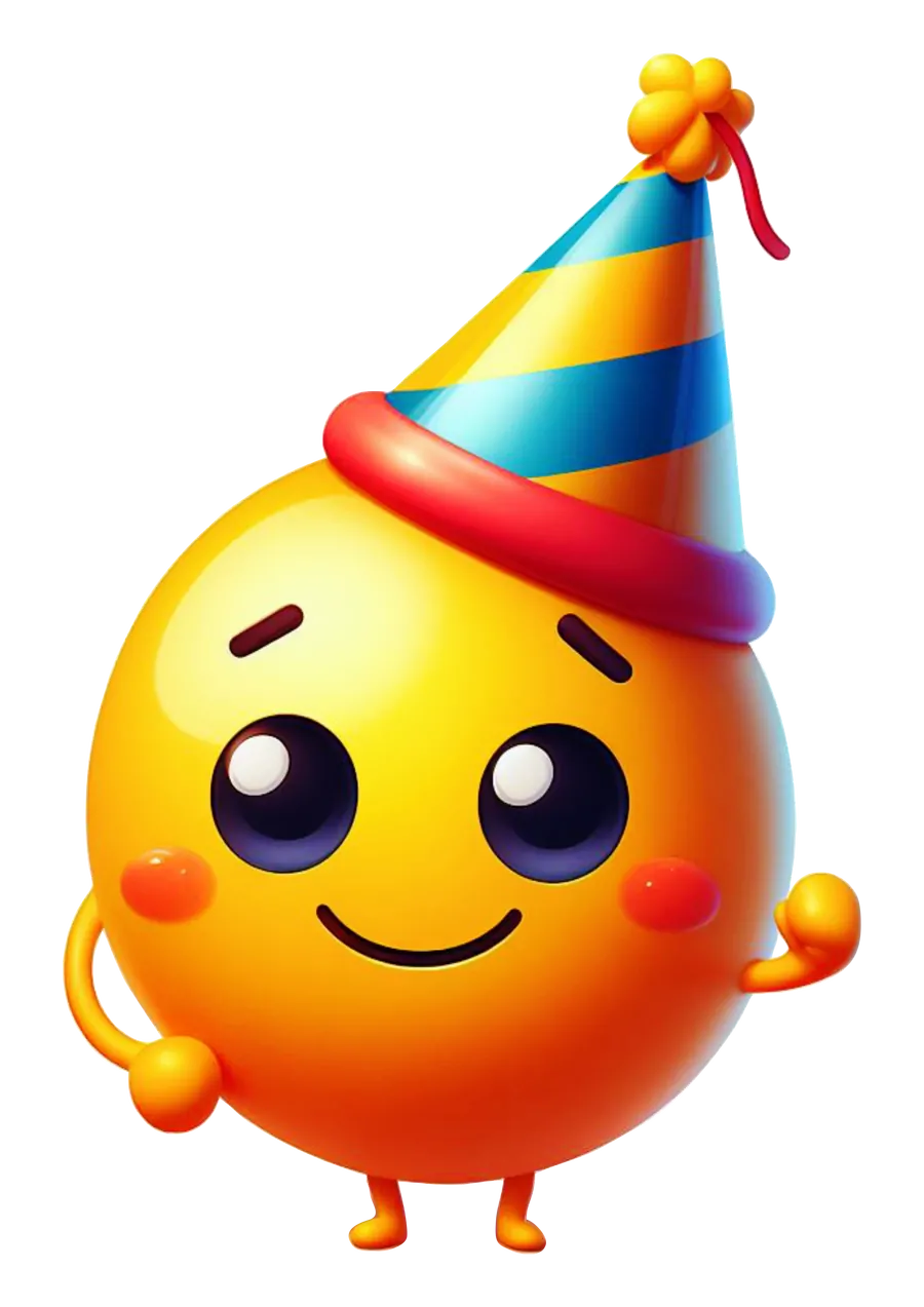 Emoji Feliz com Chapéu Colorido PNG transparente