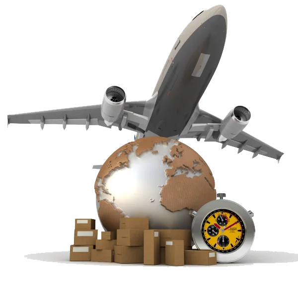 Avião e Globo com Caixas PNG transparente