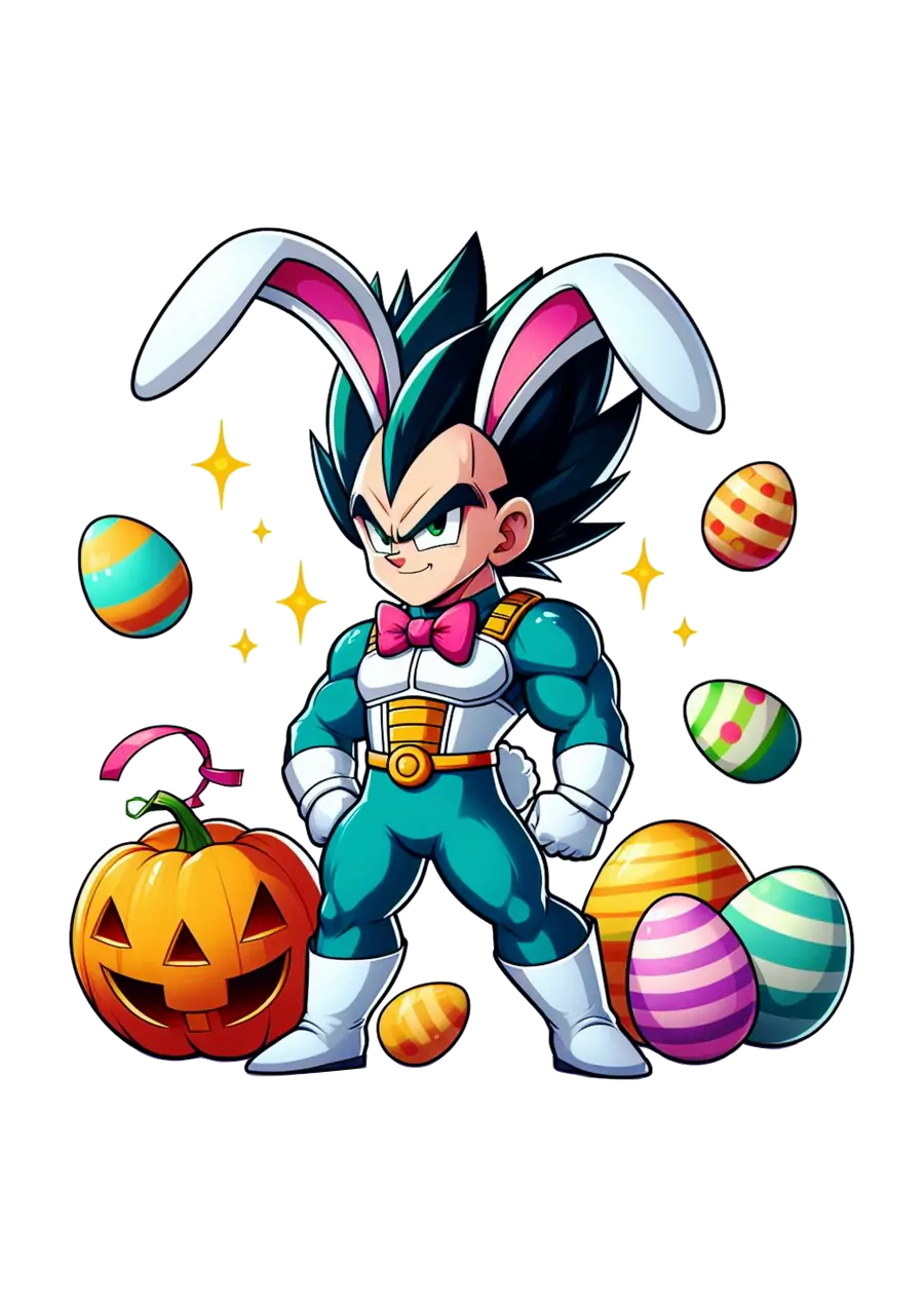Vegeta Coelhinho da Páscoa Abóbora Halloween PNG transparente