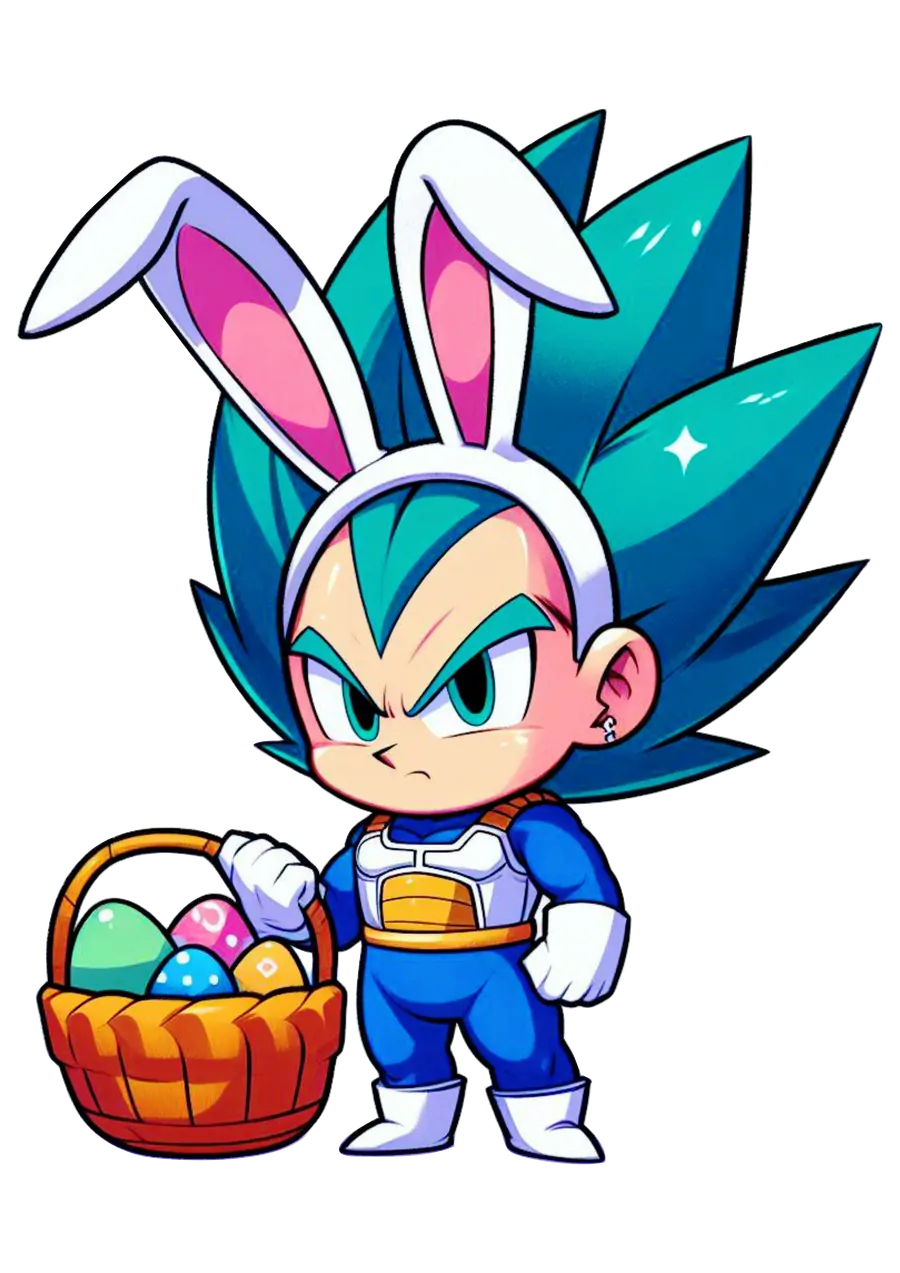 Vegeta Coelhinho da Páscoa Cesta PNG transparente