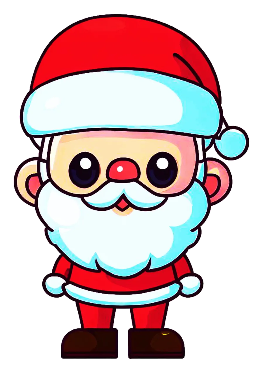 Papai Noel Chibi em Pé PNG transparente