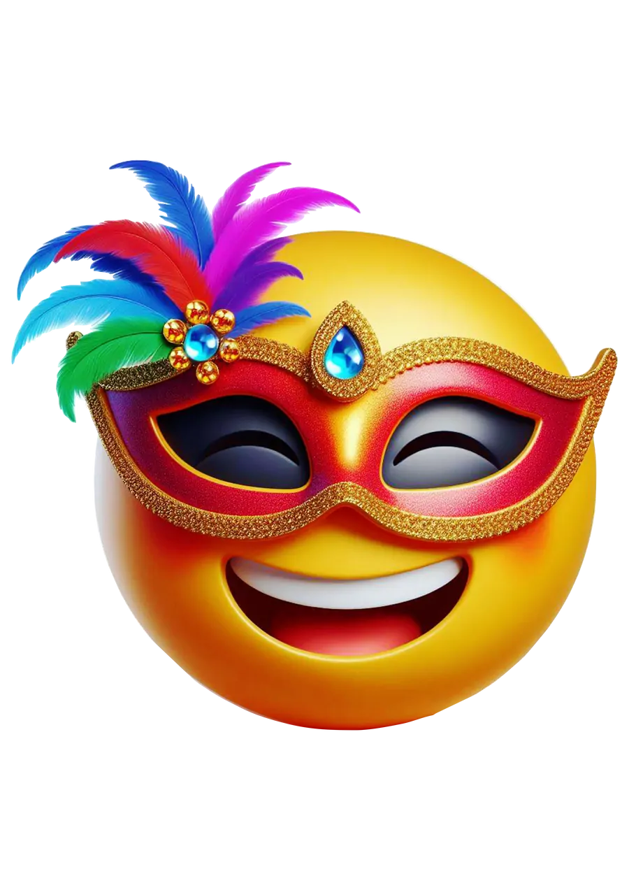 Emoji Máscara Carnaval Vermelha PNG transparente