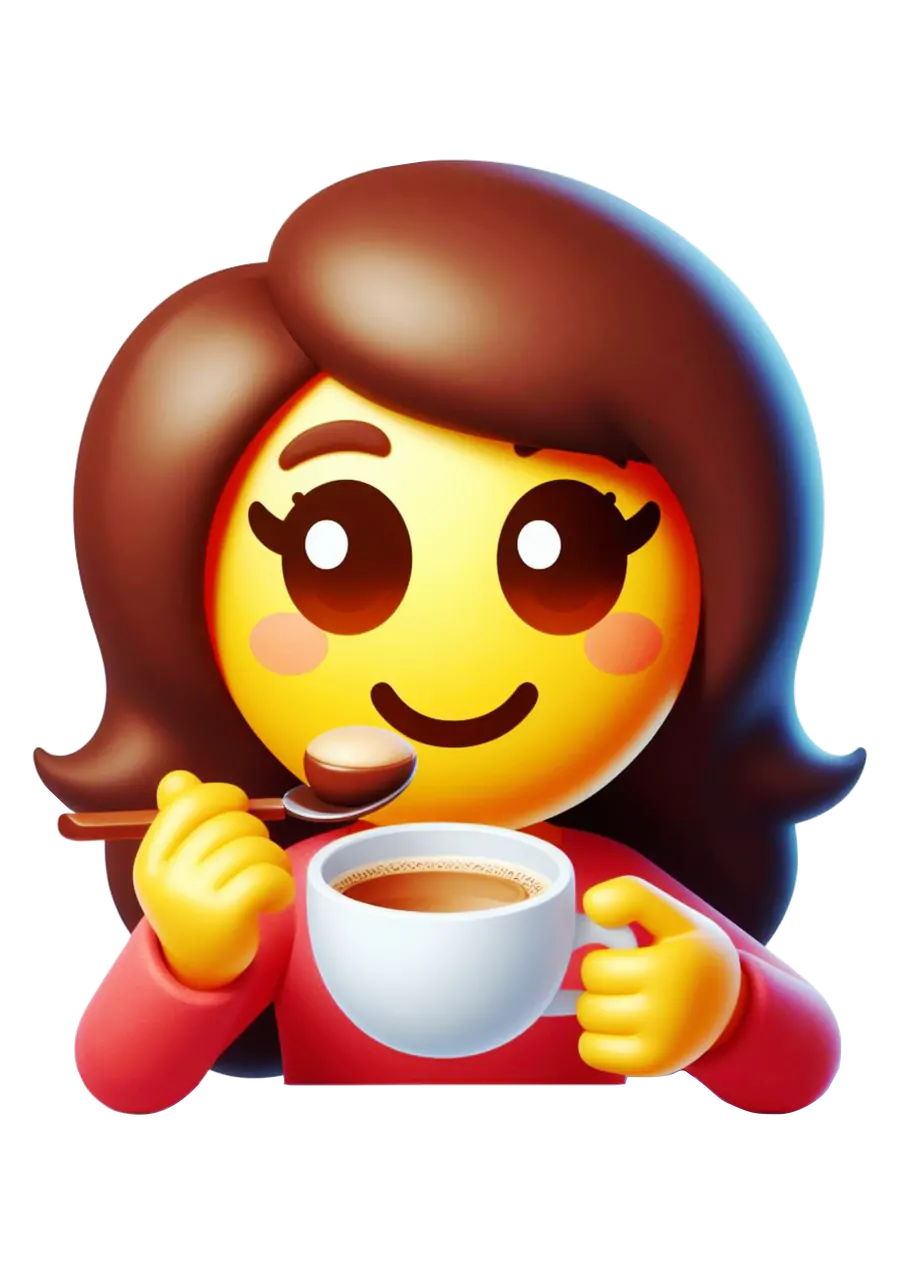 Emoji Mulher Tomando Café PNG transparente