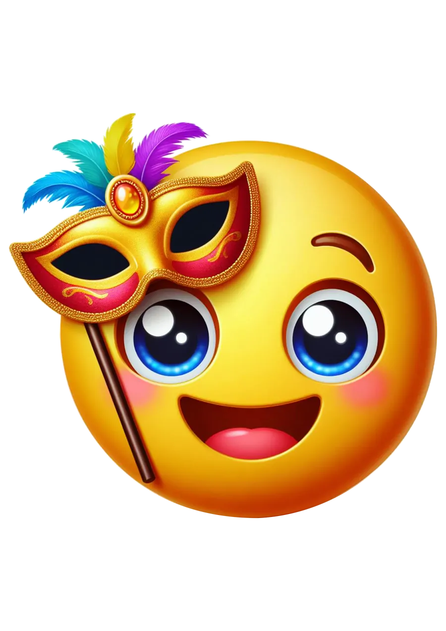 Emoji com Máscara de Carnaval PNG transparente