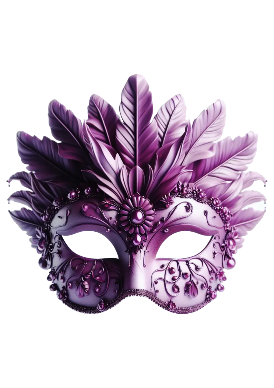 Máscara de Carnaval Roxa Luxuosa PNG transparente