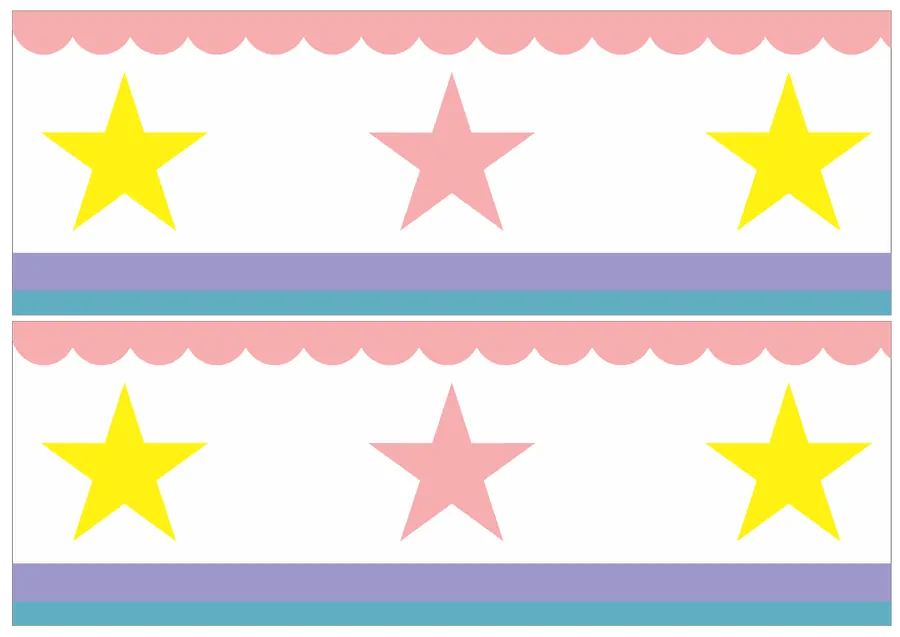 Faixa Decorativa com Estrelas Coloridas PNG transparente
