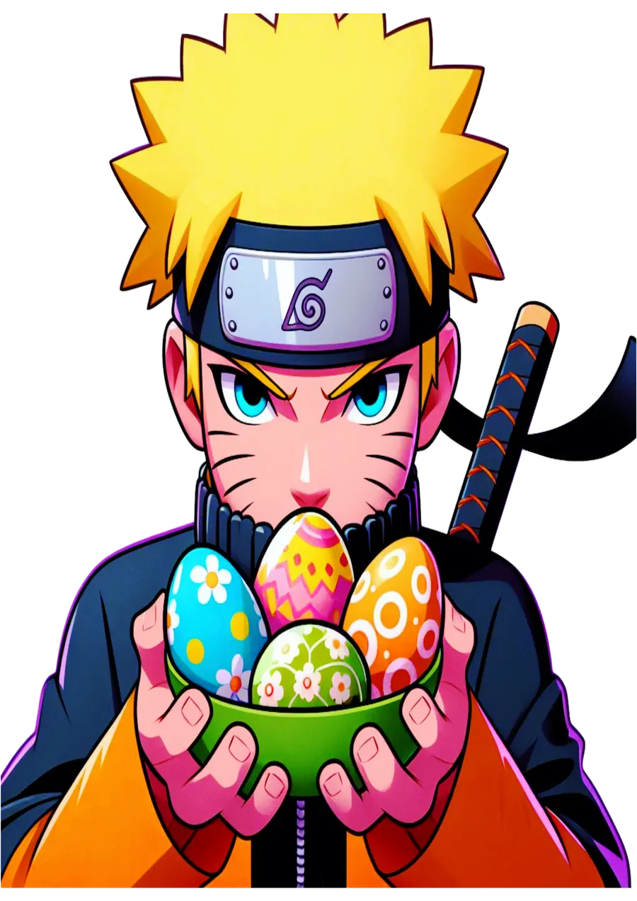 Naruto com Ovos de Páscoa PNG transparente