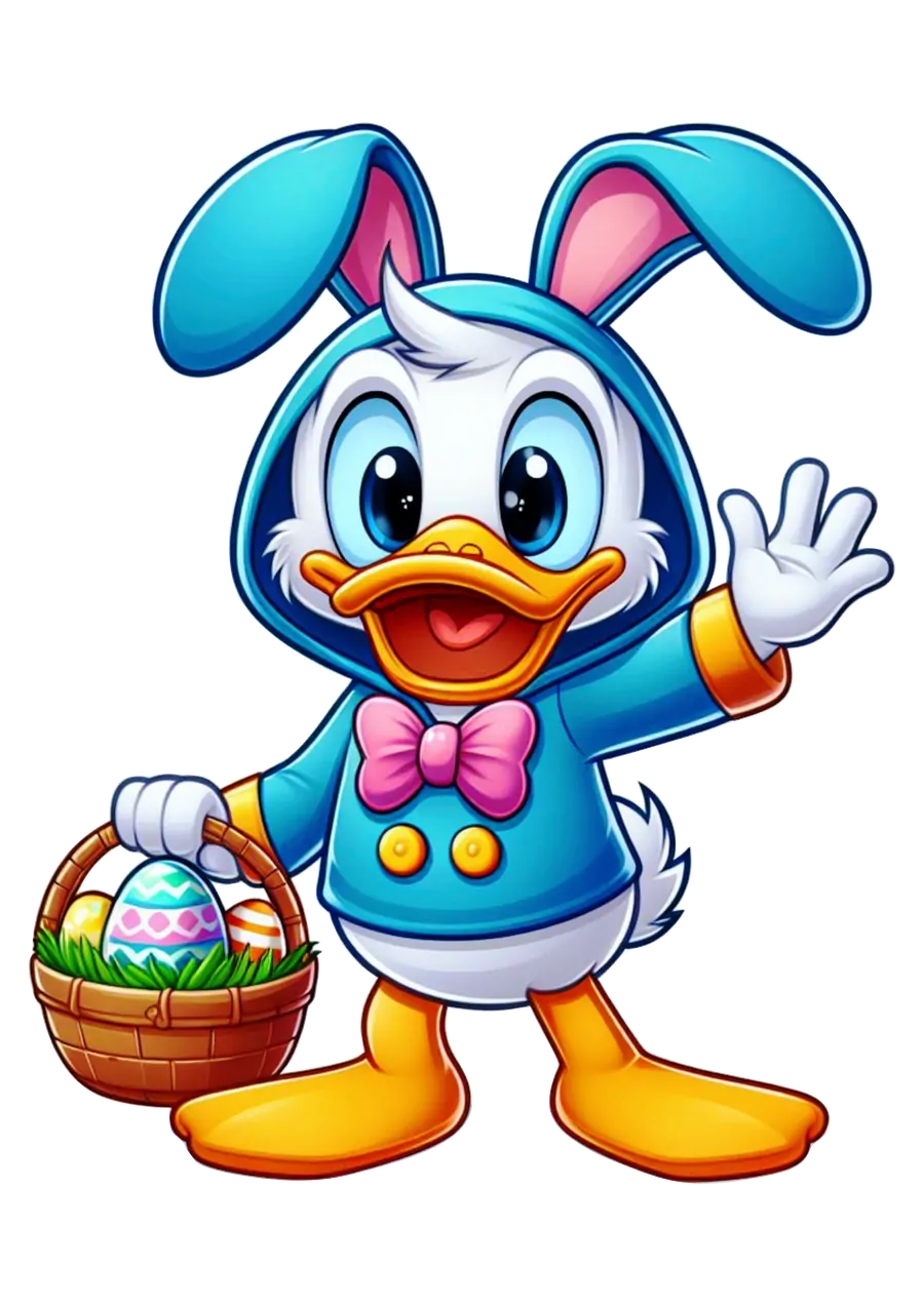 Pato Donald com Capuz de Coelhinho Azul PNG transparente