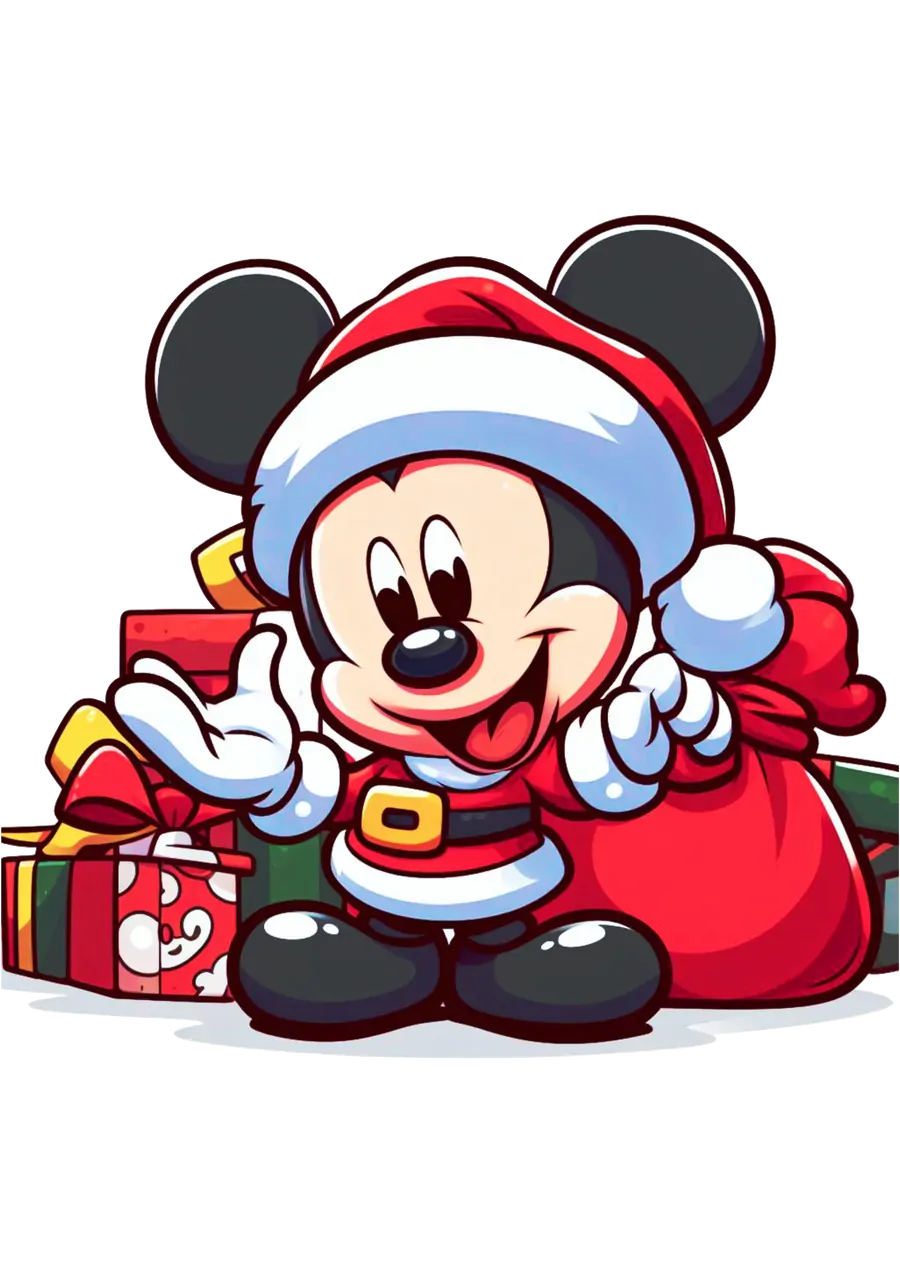 Mickey Mouse com Presentes de Natal PNG transparente