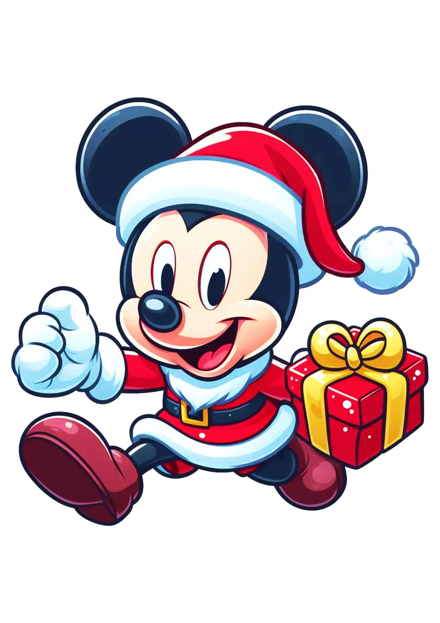 Mickey Mouse Entregando Presente de Natal PNG transparente