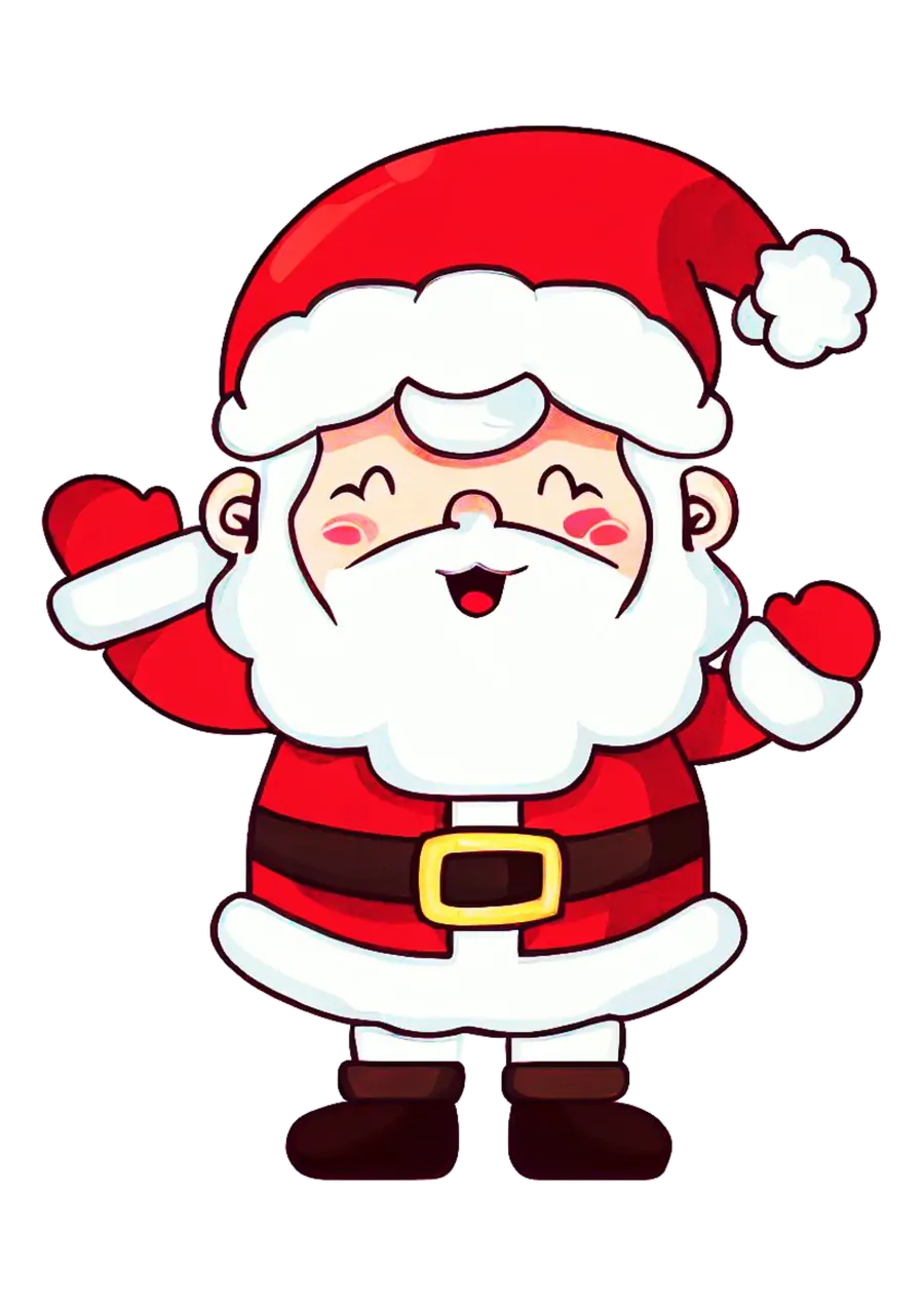 Papai Noel Fofo com Brilho Natalino PNG transparente