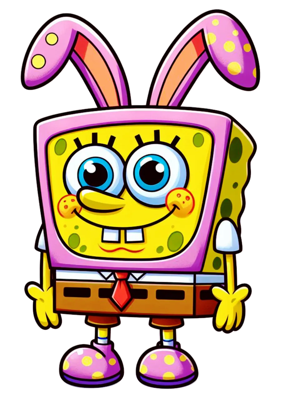 Bob Esponja Rosa Coelhinho da Páscoa PNG transparente