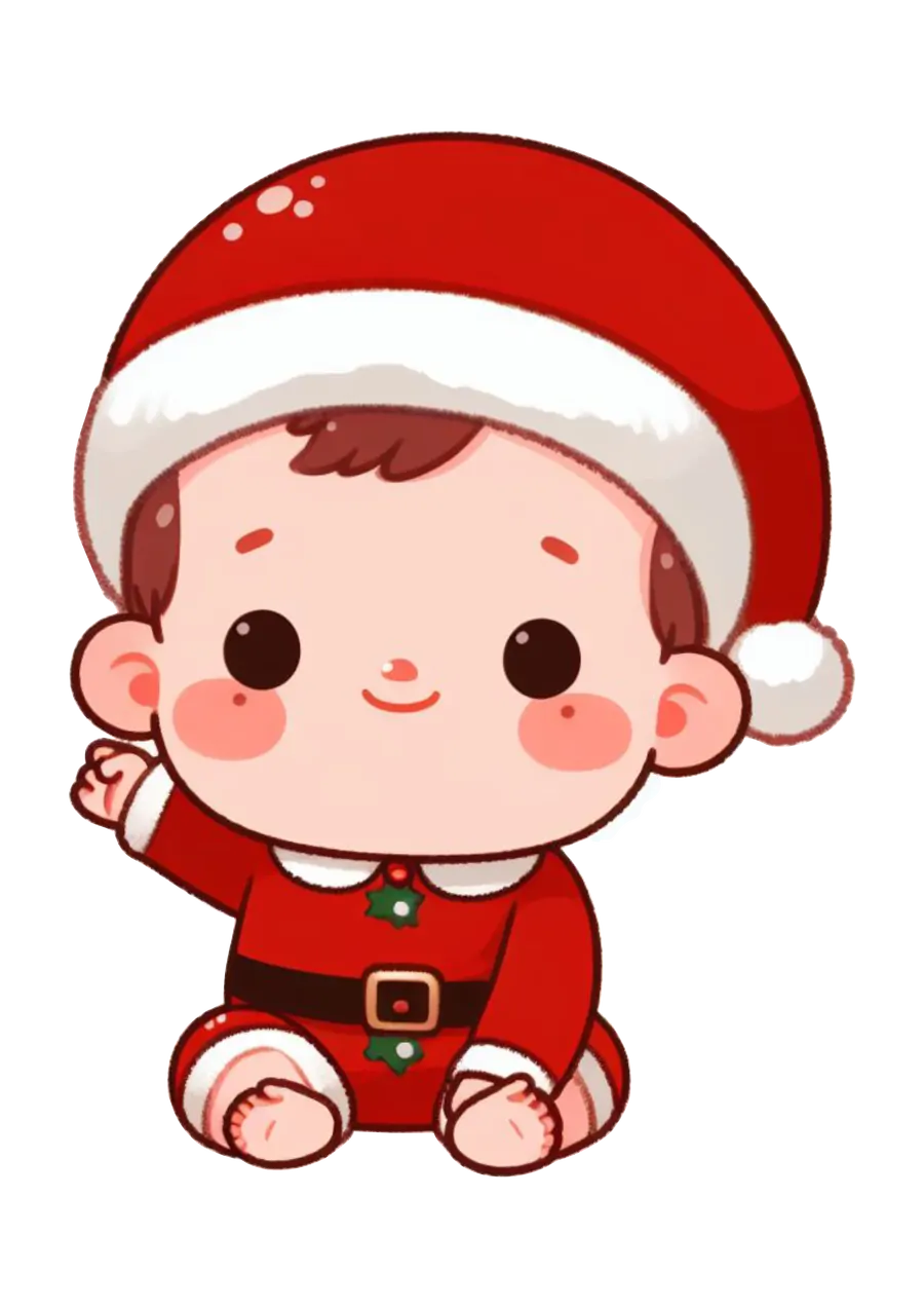 Bebê Menino com Roupinha de Natal PNG transparente