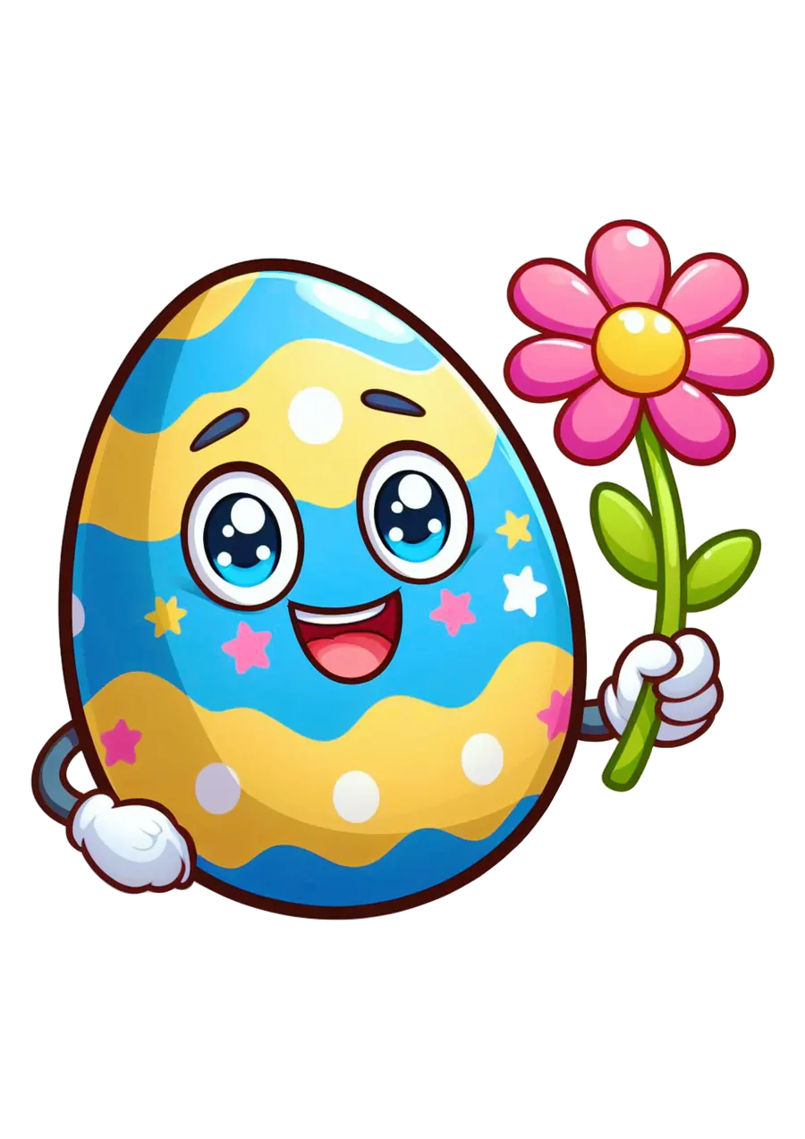 Ovo de Páscoa com Flor PNG transparente