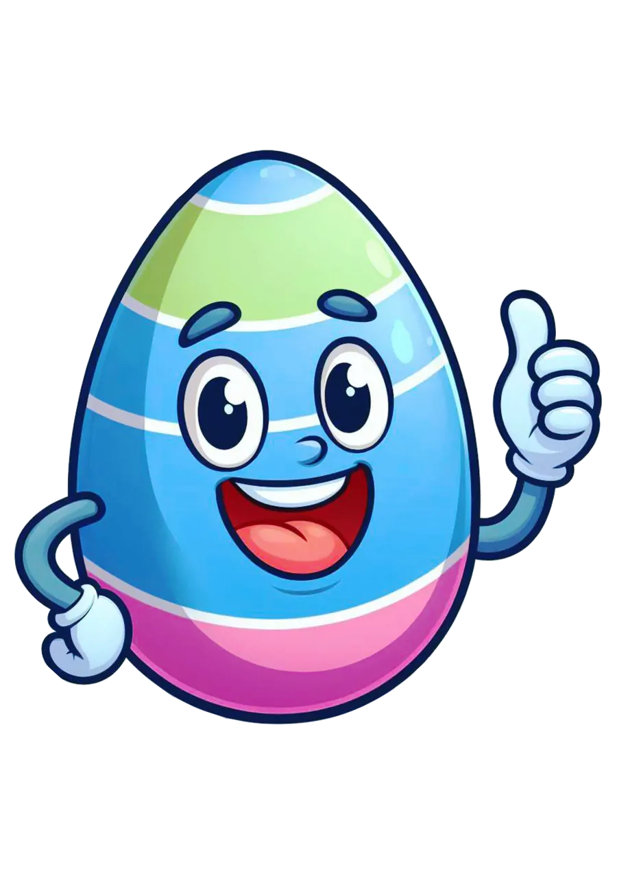 Ovo de Páscoa Sorrindo PNG transparente