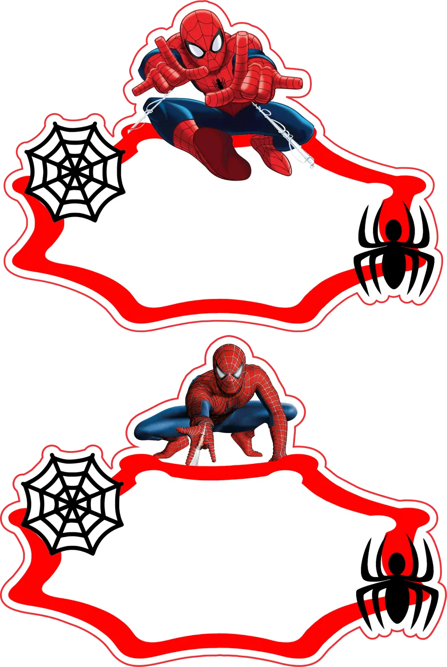 Homem Aranha Topo de Bolo com Teias PNG transparente