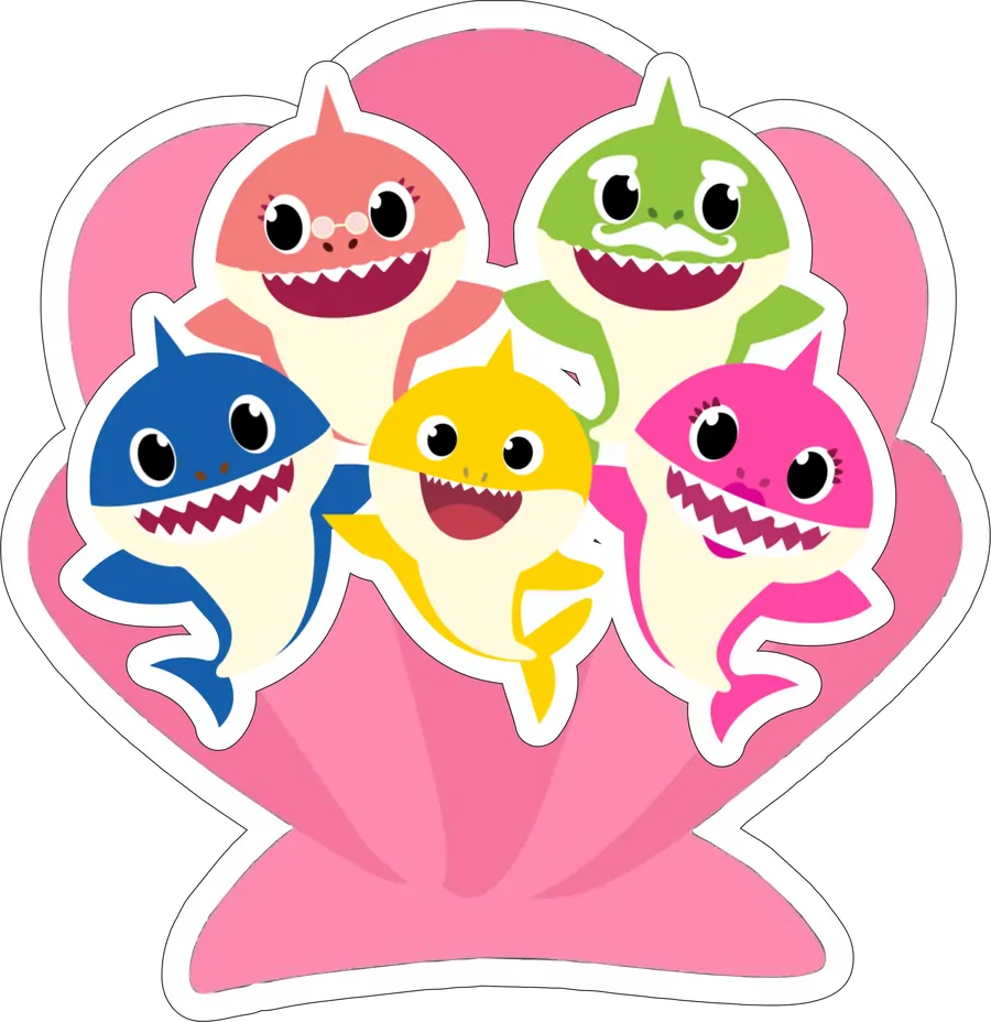 Baby Shark na Concha Rosa PNG transparente