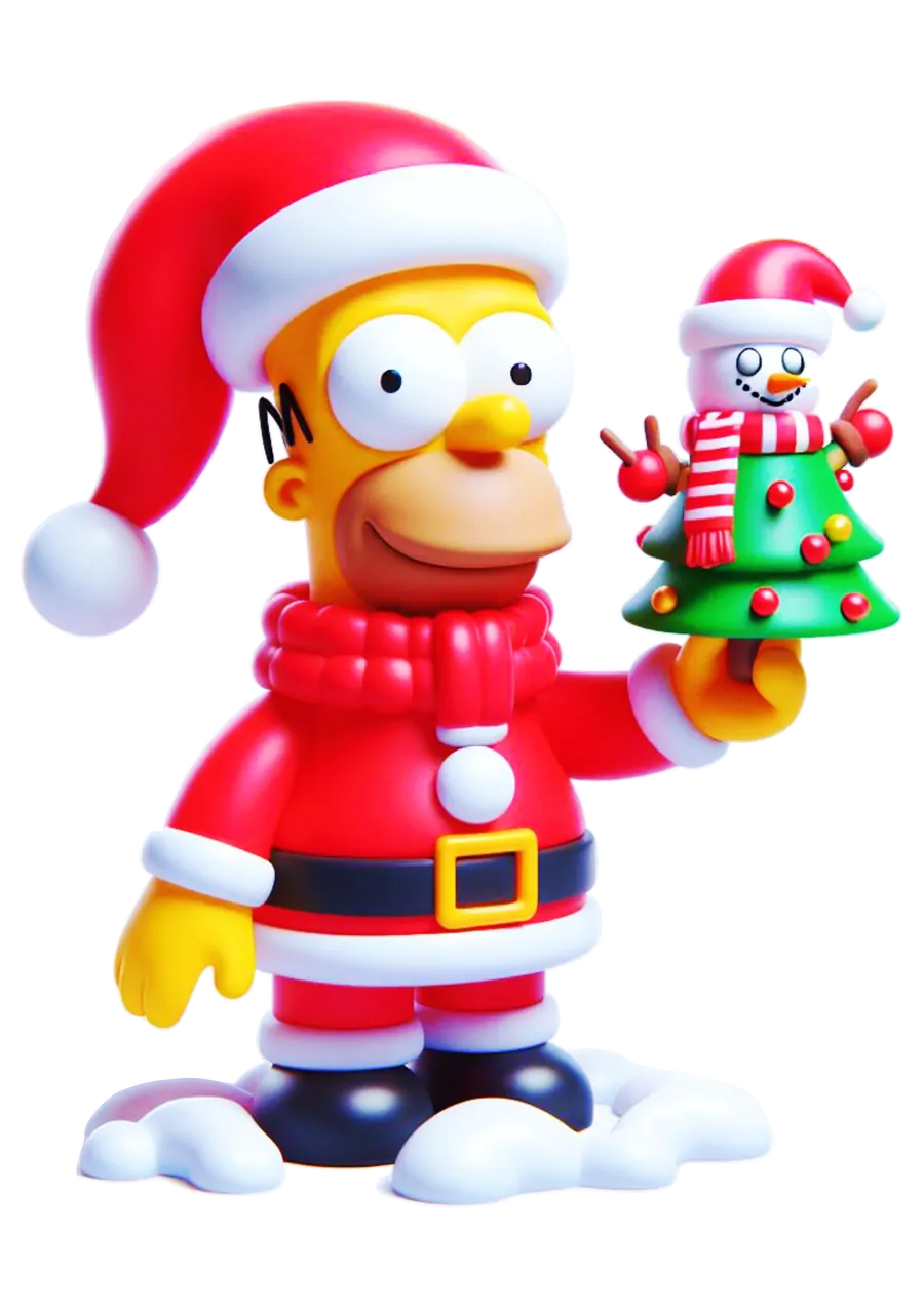 Homer Simpson Papai Noel PNG transparente