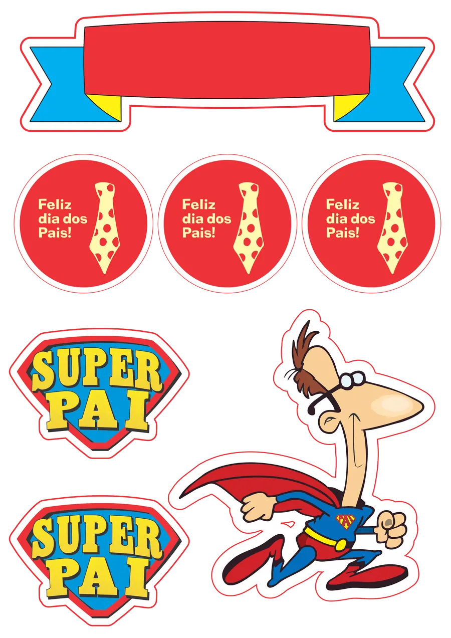 Super Pai com Capa Vermelha PNG transparente