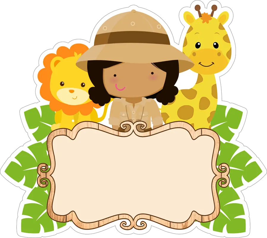 Topo de Bolo Safari com Animais PNG transparente