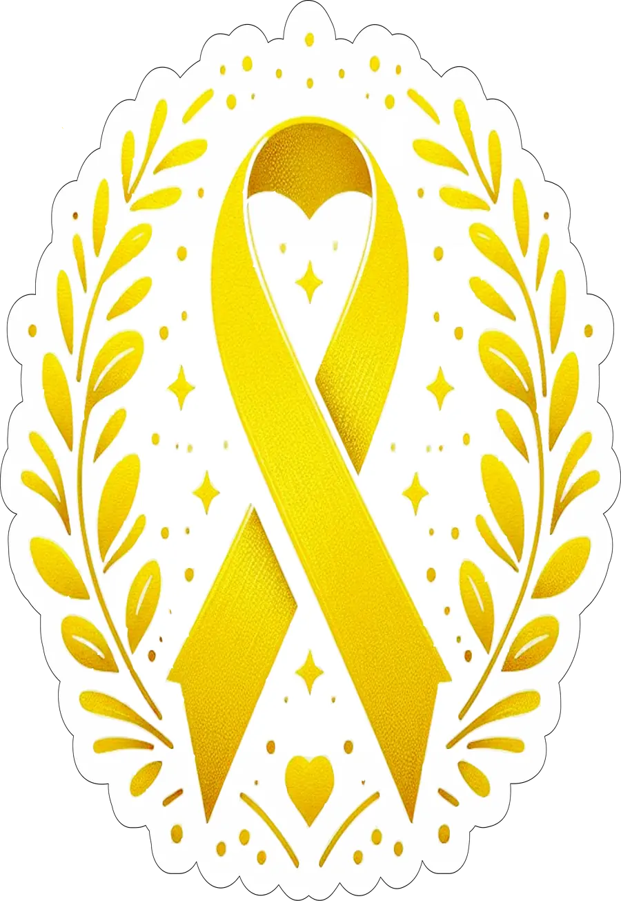 Emblema Com Laço Setembro Amarelo PNG transparente