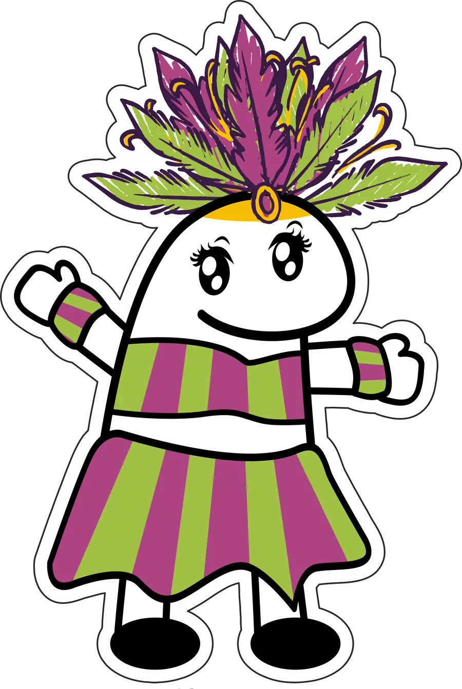 Flork Fantasiado de Carnaval PNG transparente
