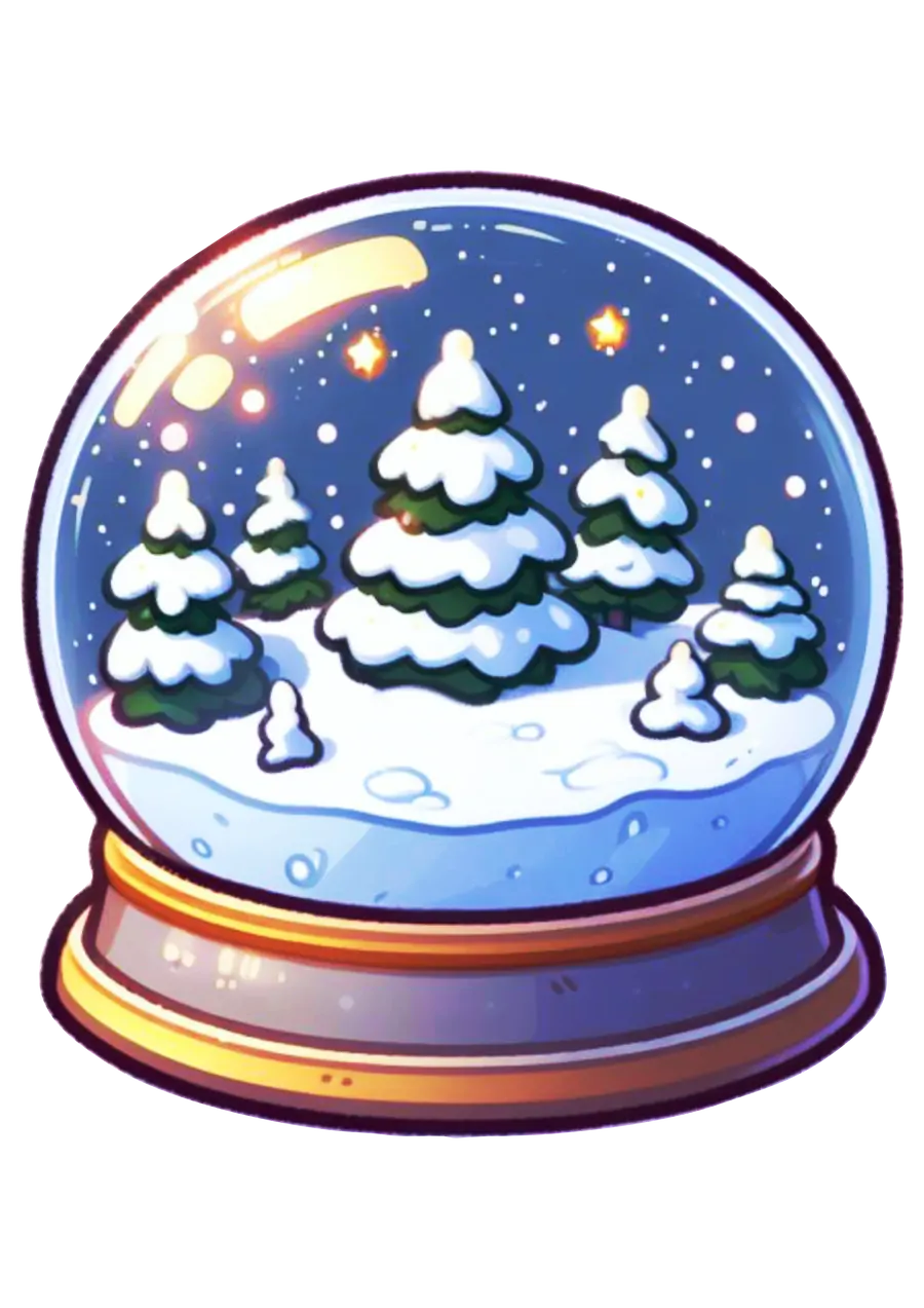 Globo de Neve com Pinheiros PNG transparente