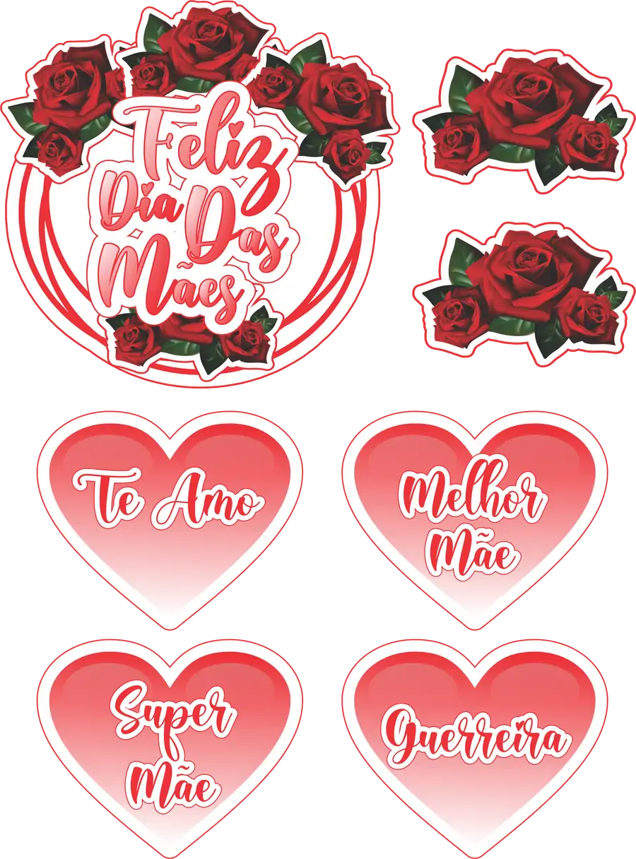 Topo de Bolo Dia das Mães PNG transparente