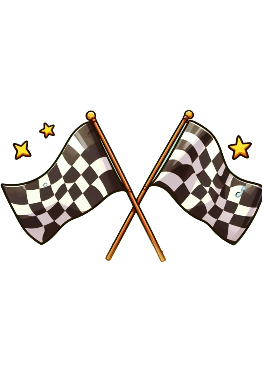 Bandeiras de Corrida Cruzadas com Estrelas PNG transparente