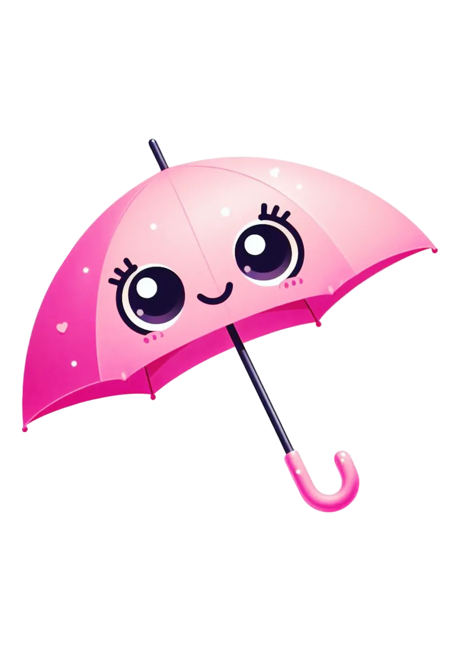 Guarda Chuva Rosa Fofinho PNG transparente