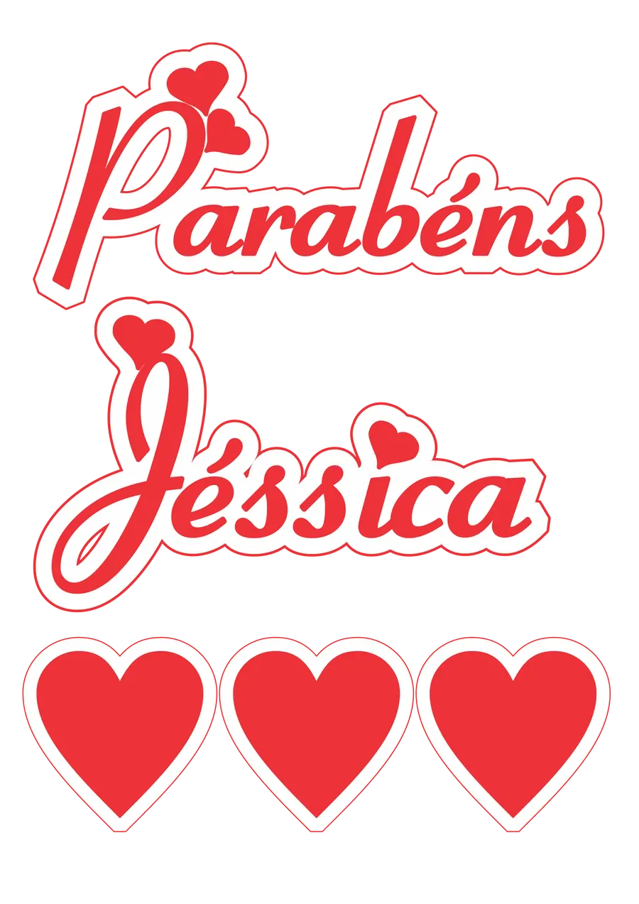 Topo de Bolo Parabéns Jéssica PNG transparente