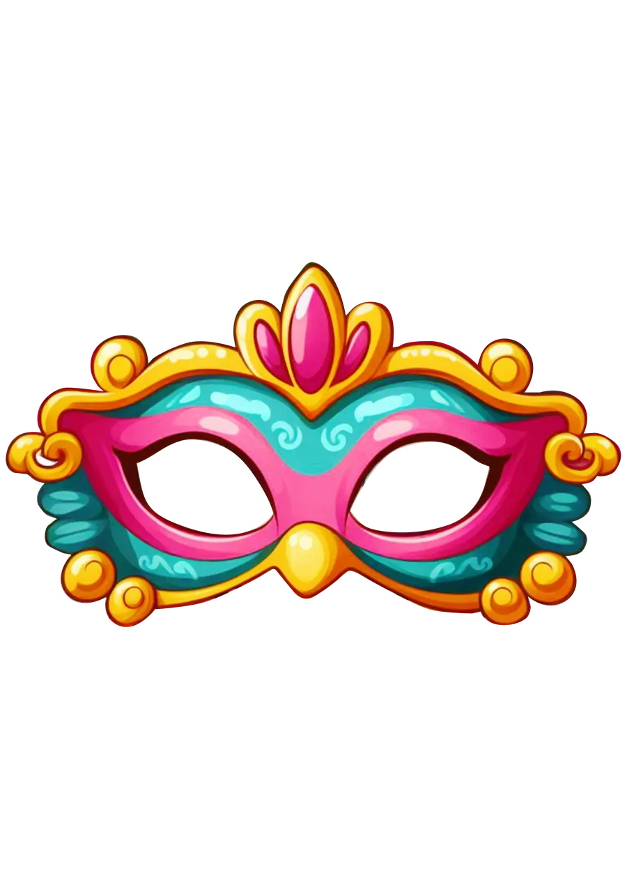 Máscara de Carnaval Colorida PNG transparente