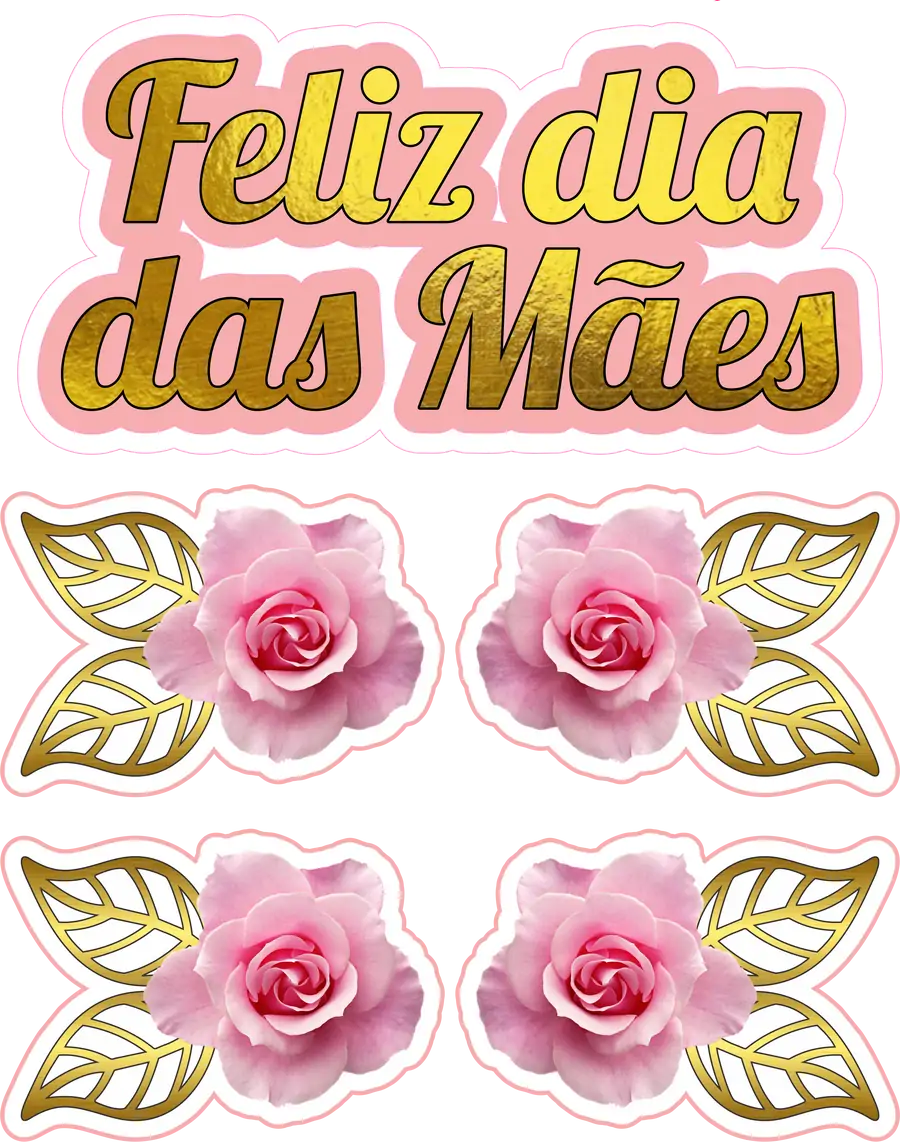 Topo de Bolo Feliz Dia das Mães PNG transparente