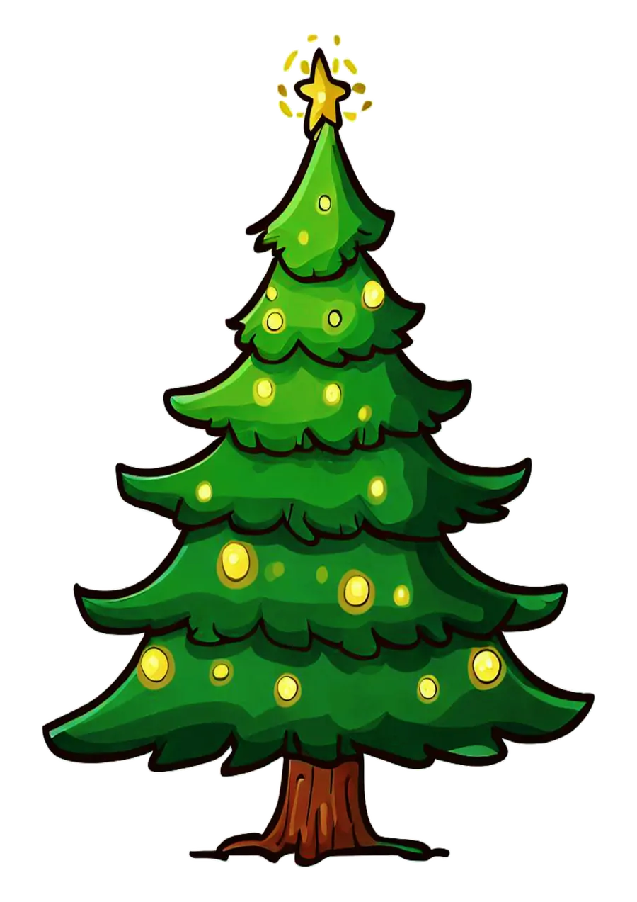 Árvore de Natal Verde Desenhada PNG transparente