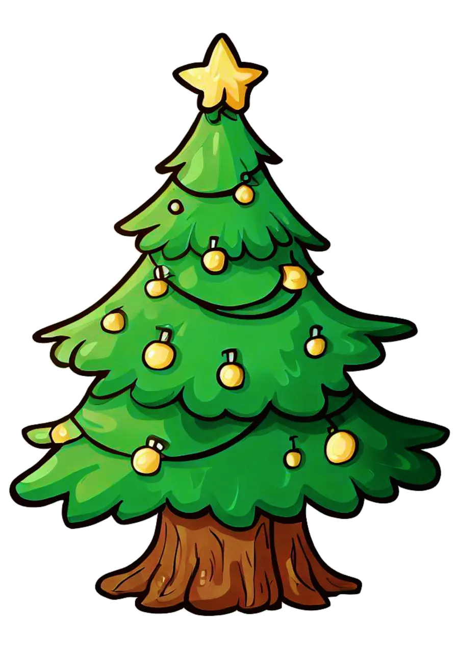 Árvore de Natal com Estrela PNG transparente