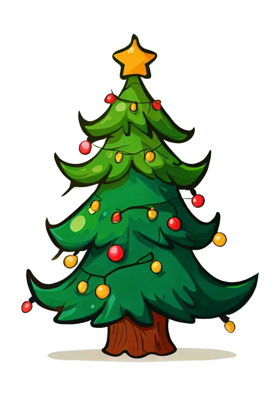 Arvore de Natal com Estrela PNG transparente