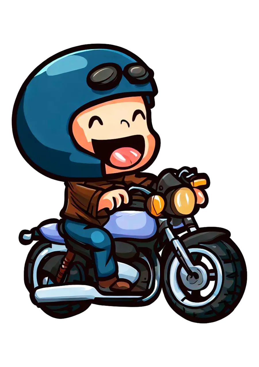 Motoboy Pilotando Moto Rápido PNG transparente