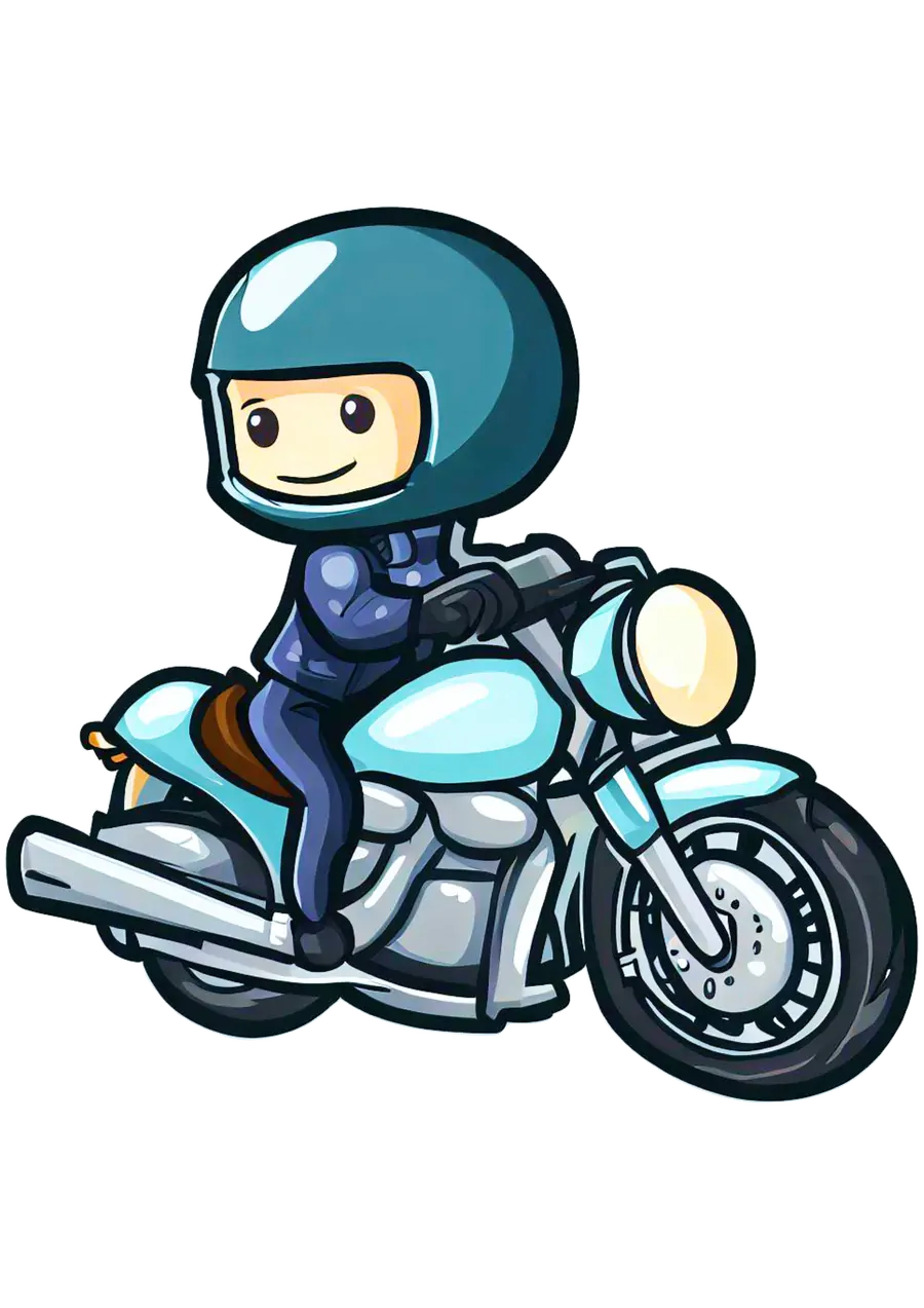 Motoboy Em Moto Azul Desenho PNG transparente