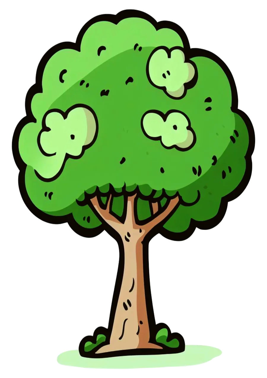 Arvore Verde com Folhagem Estilizada PNG transparente