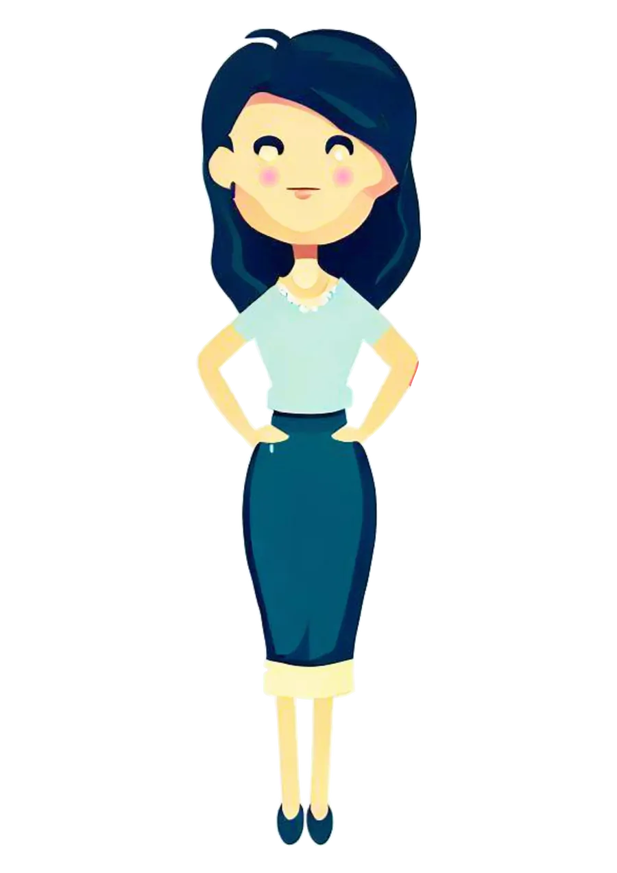 Ilustração Fofa de Mulher Secretária PNG transparente