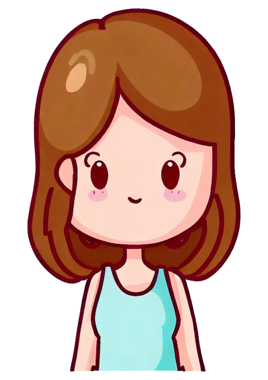 Mulher Feliz Desenho Fofinho PNG transparente