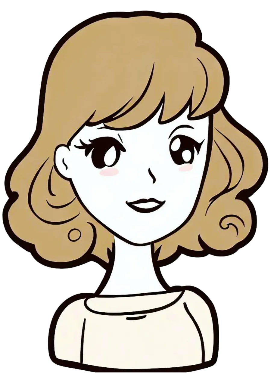 Ilustração de Mulher com Cabelo Ondulado PNG transparente