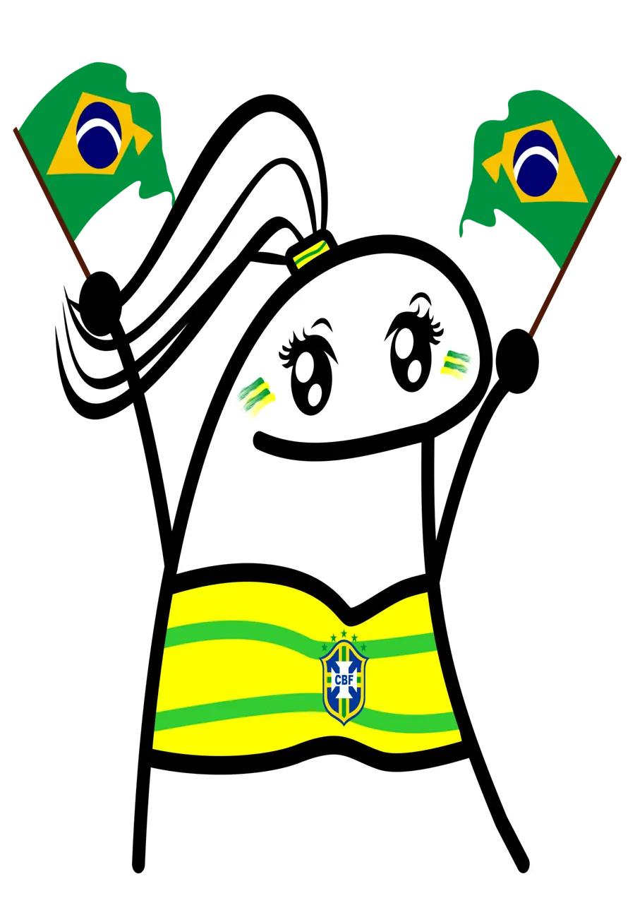 Flork Menina Torcedora do Brasil PNG transparente