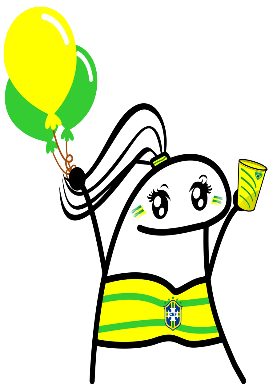 Flork Torcedora com Balões e Copo PNG transparente