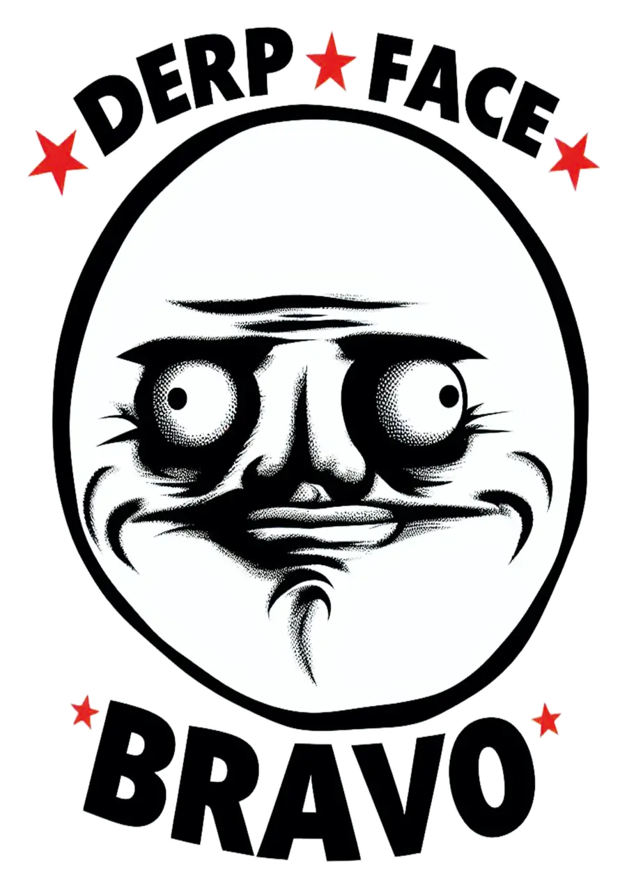 Figurinha Derp Face Bravo PNG transparente